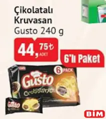 GUSTO ÇİKOLATALI KRUVASAN 240 G GUSTO ÇİKOLATALI KRUVASAN 240 G